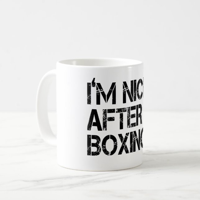 I'm Nicer After Boxing Funny Saying Coffee Mug (Front Left)