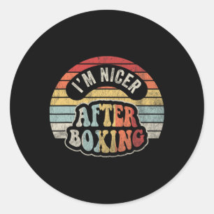 I'm Nicer After Boxing Retro Style Classic Round Sticker