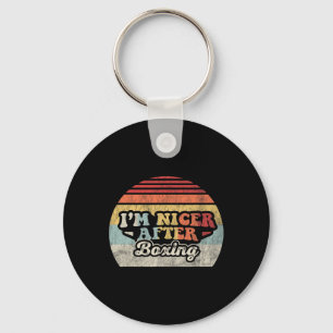 I'm Nicer After Boxing Vintage Retro Keychain