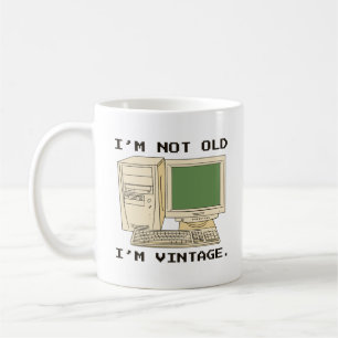 IM NO OLD IM VINTAGE COMPUTER COFFEE MUG