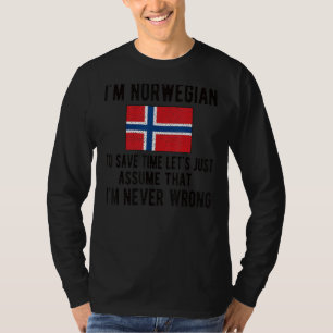 I'm Norwegian Flag Norway Norwegian Roots T-Shirt