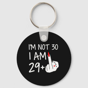 Im Not 30 I Am 29 Plus 1 Middle Finger Tee Women M Keychain