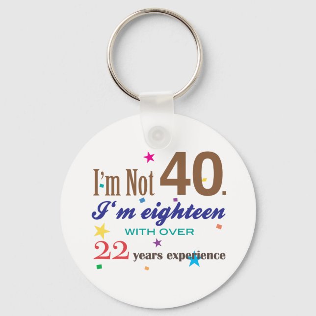 I'm Not 40 - Funny Birthday Gift Keychain (Front)