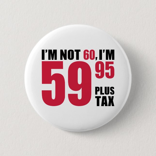 I'm not 60 years birthday 2 inch round button (Front)