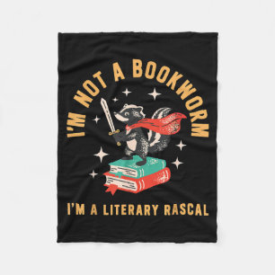 I'm not a bookworm i'm a literary rascal skunk fleece blanket