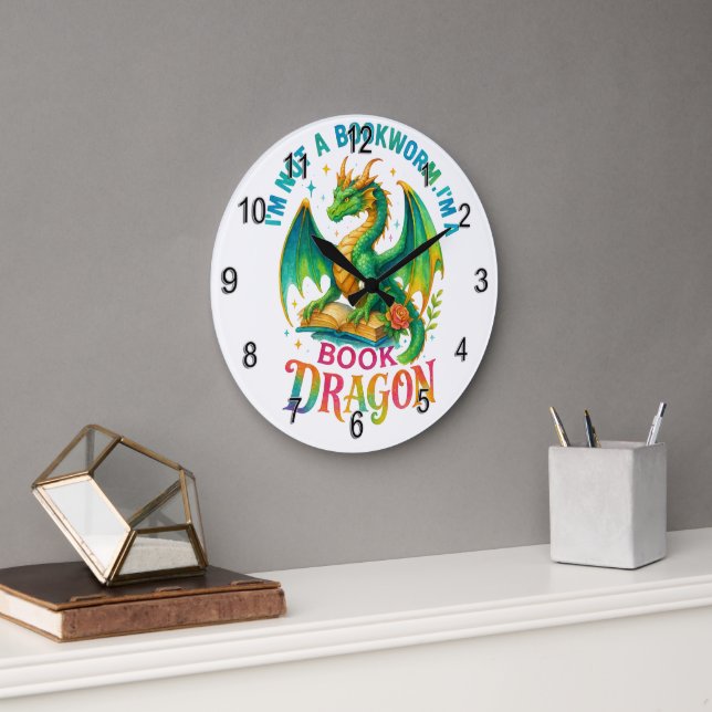I'm Not A Bookworm....  Large Clock (Office)