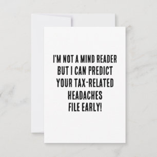 I'm not a mind reader, but I can predict your tax- Thank You Card