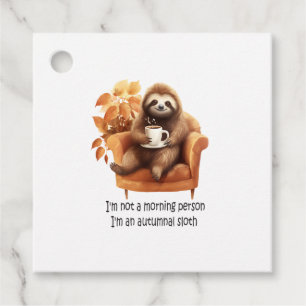 I'm Not a Morning Person Autumnal Sloth Favour Tags