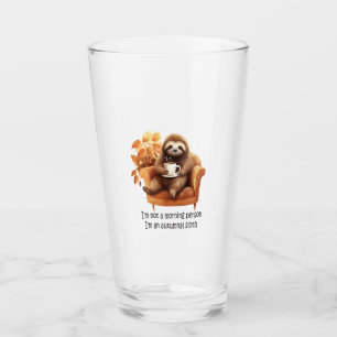 I'm Not a Morning Person Autumnal Sloth Glass