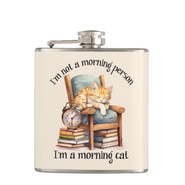 I'm Not A Morning Person Hip Flask (Front)