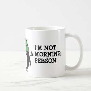 Im not a morning person mug with funny penguin