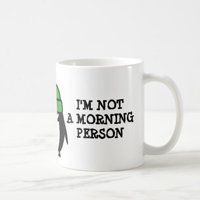 Im not a morning person mug with funny penguin (Right)