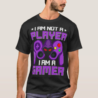 Im Not A Player Im A Gamer Purple Game Controller T-Shirt