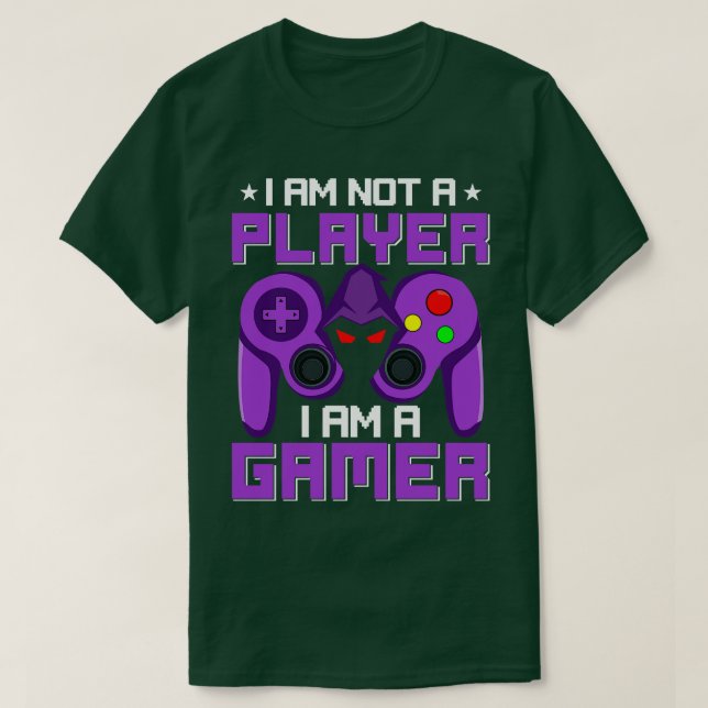 Im Not A Player Im A Purple Game Controller Video  T-Shirt (Design Front)