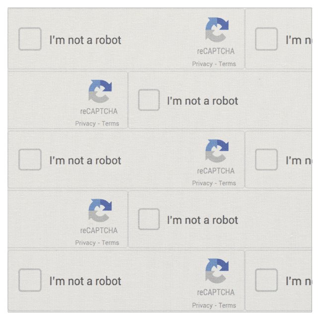 I'm Not a Robot Captcha Fabric (Close Up)