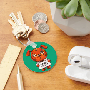 I'm not a robot cute dog keychain