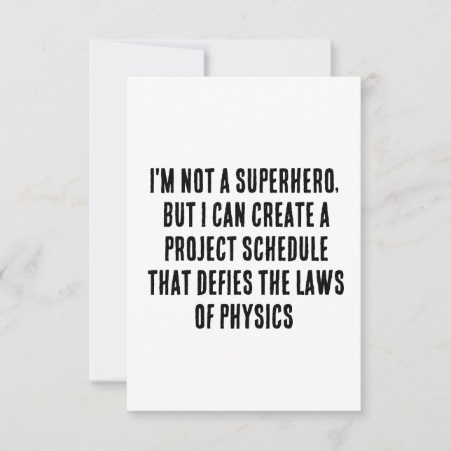 I'm not a superhero, but I can create a project  Thank You Card (Front)