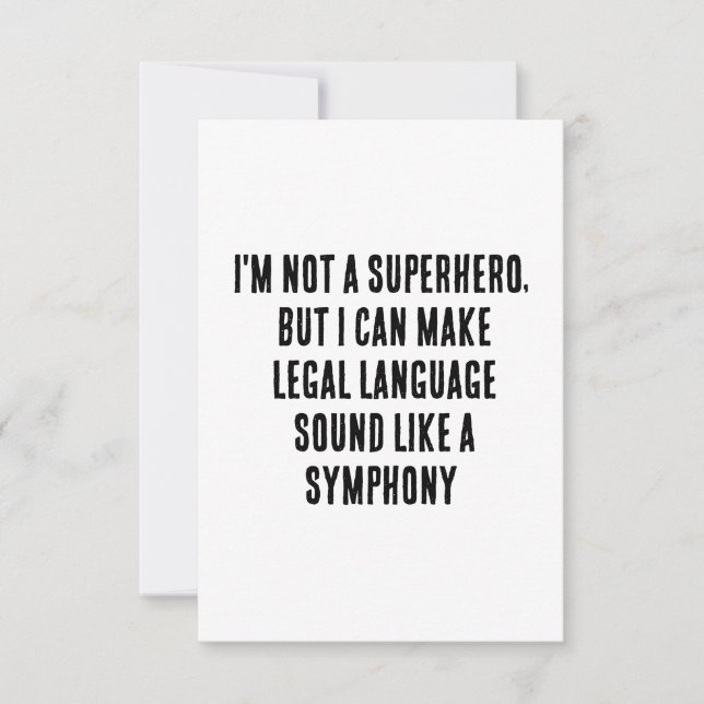 I'm not a superhero, but I can make legal language Thank You Card (Front)