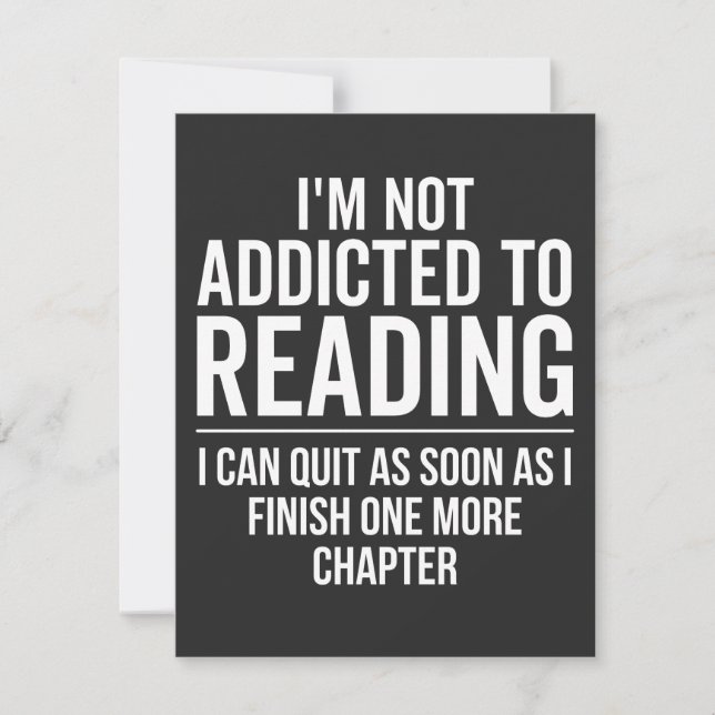 I'm not addicted to reading. thank you card (Front)