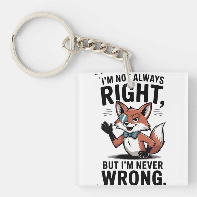 "I'm Not Always Right, But I'm Never Wrong" Keychain (Front)