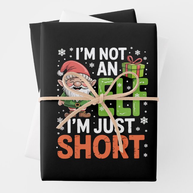 Im Not An Elf Just Short Funny Christmas Xmas  Wrapping Paper Sheet (In situ)