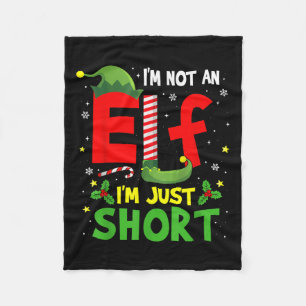 I'm Not An Elf Just Short Funny Xmas Pajama Men Wo Fleece Blanket