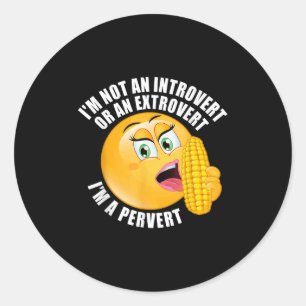 I'm Not An Introvert Or An Extrovert I'm A Pervert Classic Round Sticker