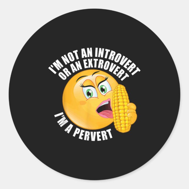I'm Not An Introvert Or An Extrovert I'm A Pervert Classic Round Sticker (Front)