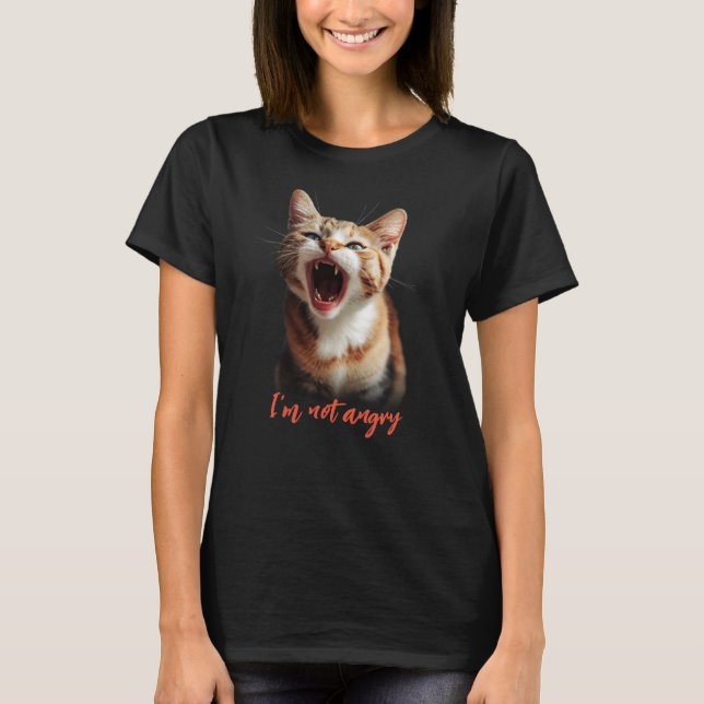 I'm Not Angry | Angry Cat | Women's Basic T-Shirt (Front)