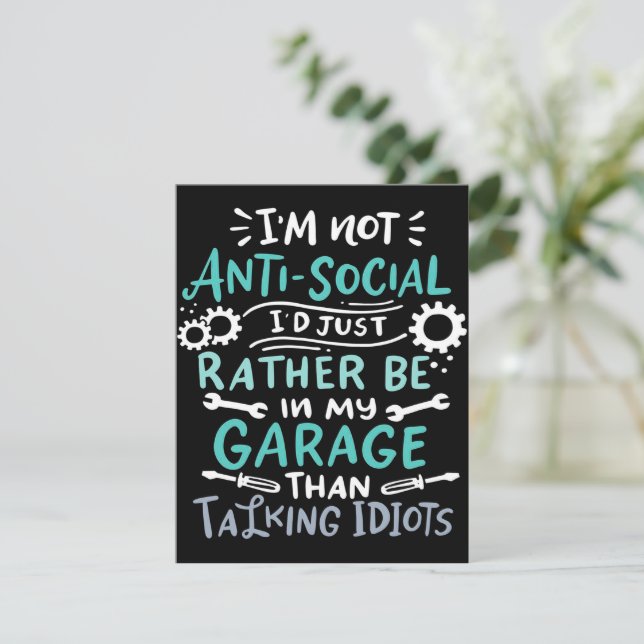 I'm Not Antisocial | Mechanic Canvas Invitation (Standing Front)