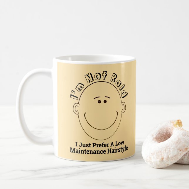 I'm Not Bald I Prefer A Low Maintenance Hairstyle Coffee Mug (With Donut)