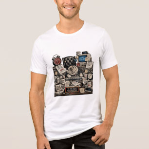 I'm Not Built for Adulting Funny Exhausted Cat Y2K Tri-Blend Shirt
