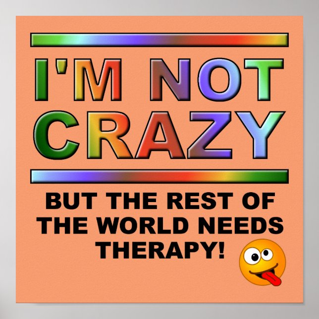 I'm Not Crazy But Funny Poster Sign (Front)