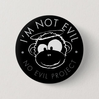 I'm not Evil Monkey Buttons - Black
