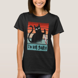 I'm not guilty Innocent Cat with knife Halloween T-Shirt