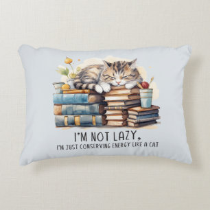 I'm Not Lazy Cute Cat Accent Pillow