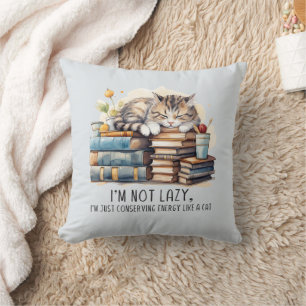 I'm Not Lazy Cute Cat Throw Pillow