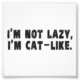 I'm Not Lazy, I'm Cat-Like Photo Print