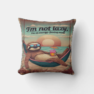 I'm Not Lazy, I'm On Energy Saving Mode Graphic Throw Pillow