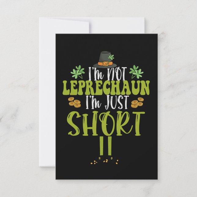 I'm Not Leprechaun I'm just Short Funny St Patrick Thank You Card (Front)