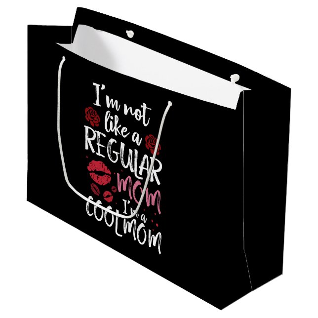 I'm Not Like A Regular Mom I'm A Cool-Mom Large Gift Bag (Front Angled)