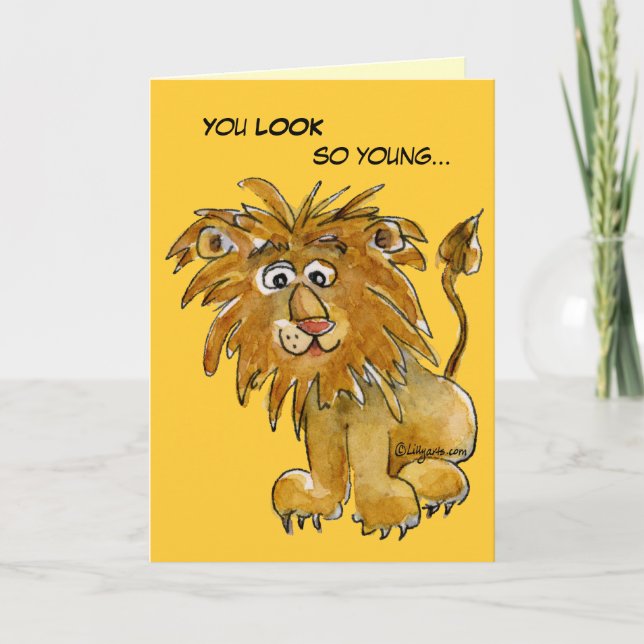 I'm not LION Birthday Card (Front)