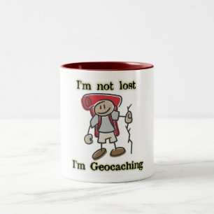 "I'm Not Lost" Geocaching Graphic on Coffee Mugs! Two-Tone Coffee Mug
