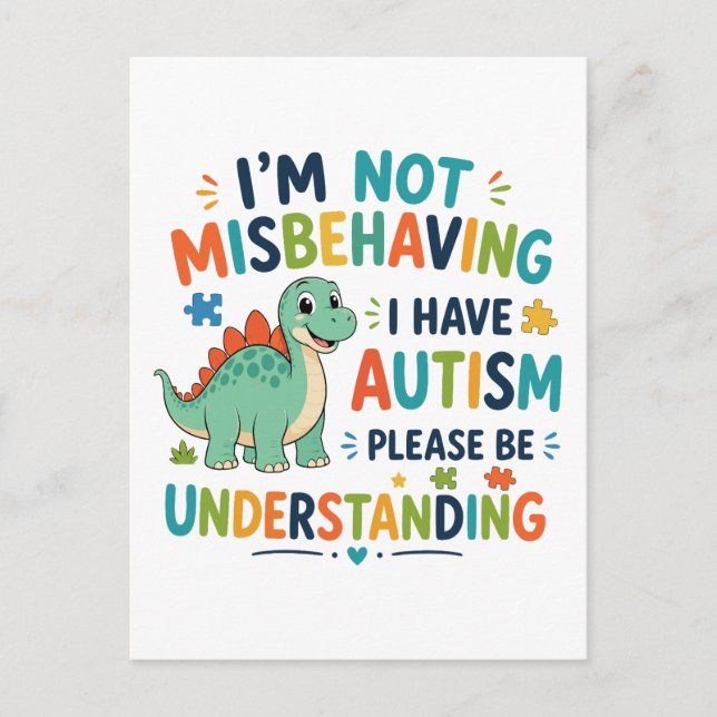 I'm not misbehaving, I have autism Postcard (Front)