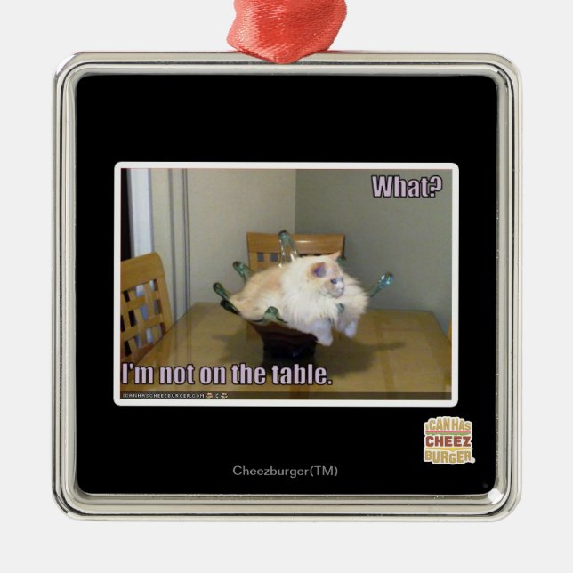 I'm not on the table metal ornament (Front)