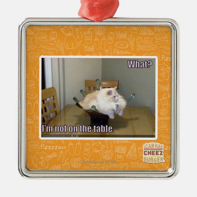 I'm not on the table metal ornament (Front)