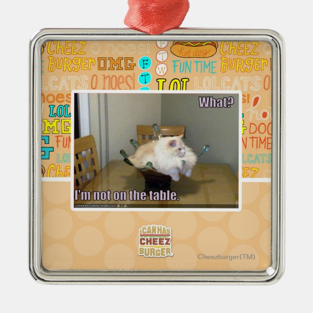 I'm not on the table metal ornament (Front)