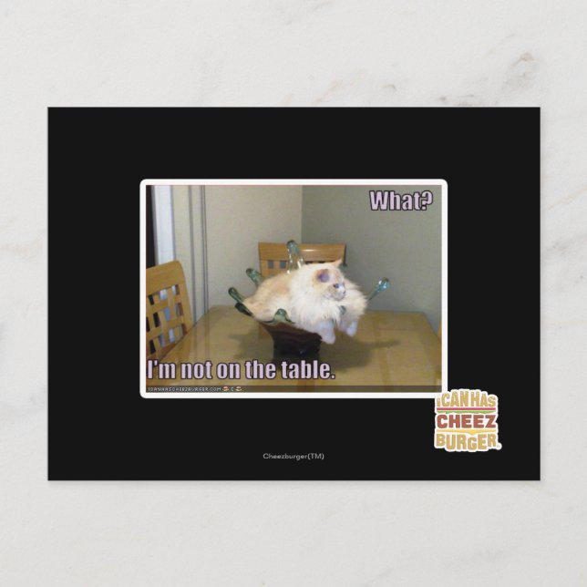 I'm not on the table postcard (Front)