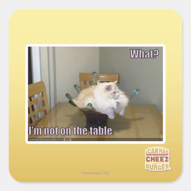 I'm not on the table square sticker (Front)