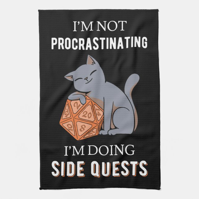 I'm Not Procrastinating I'm Doing Side Quests III Kitchen Towel (Vertical)